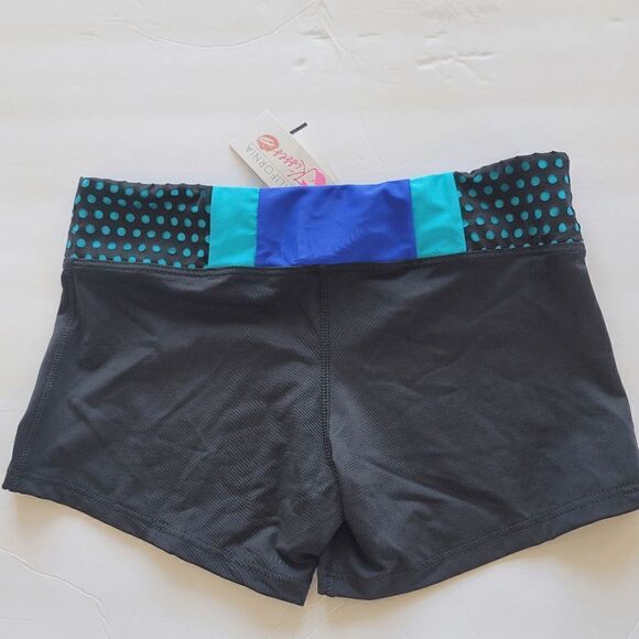 California Kisses juniors black blue laser cut swimming shorts size M slim - Picture 5 of 6
